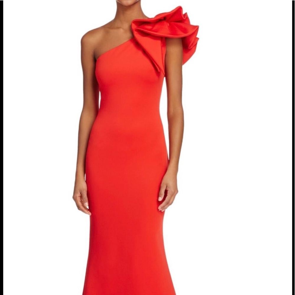 AVERY G Womens Red Ruffled Formal Dress Size 0 NWT